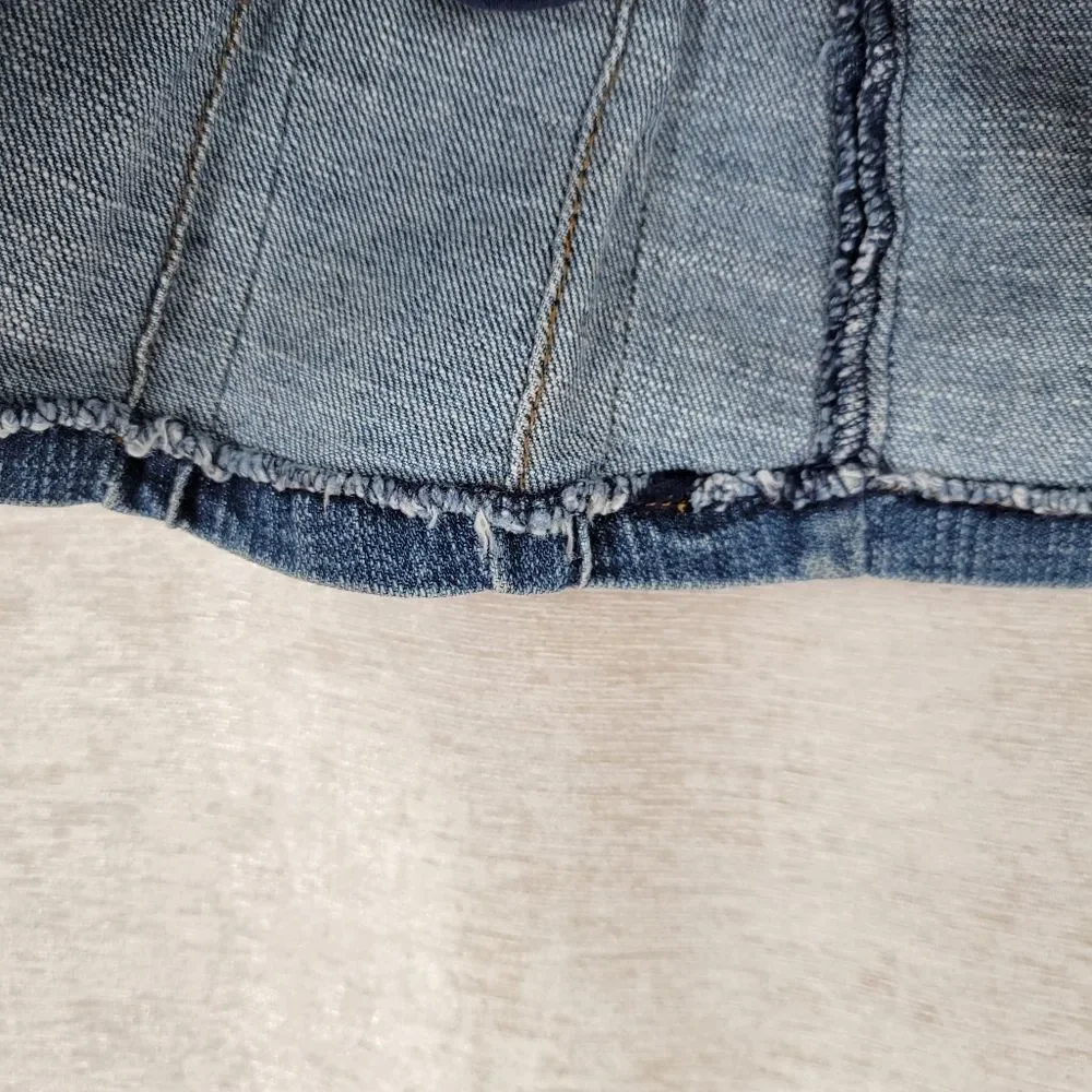 Children's Place Y2K Blue Jean Denim Pleated Mini Skirt Skort Built In Shorts